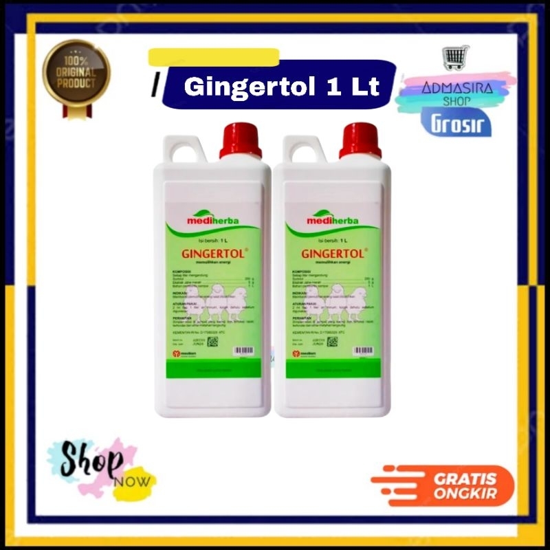 GINGERTOL 1 Liter Medion Obat Suplemen Herbal Unggas Ayam Penguat Tenaga Stamina Jahe Merah Sorbitol