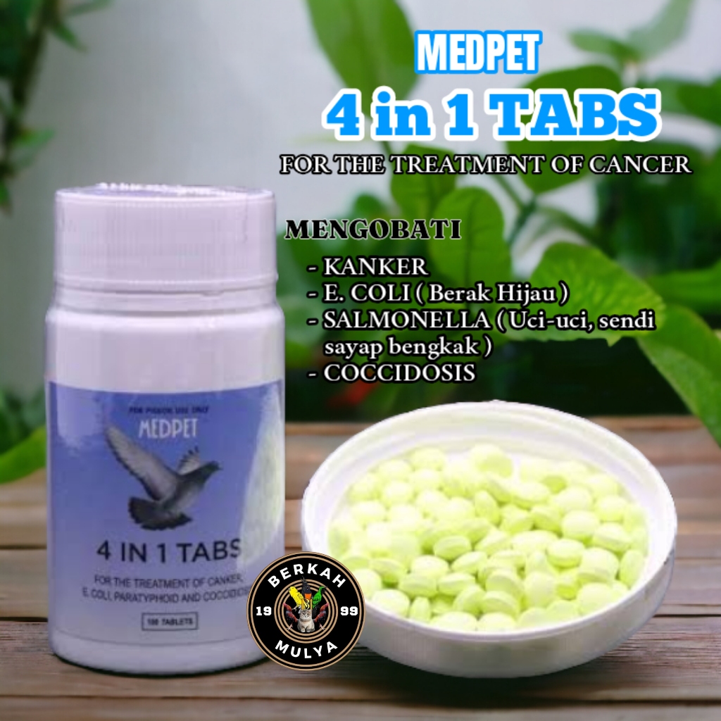 4 IN 1 TABLET PER 5 CAPSUL MEDPET 4IN1 PEMULIHAN BURUNG SAKIT OBAT BURUNG MERPATI