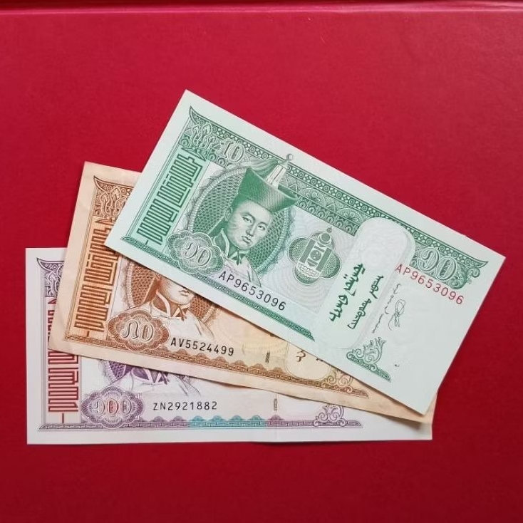 Uang Kuno Tugrik 10 50 dan 100 MNT