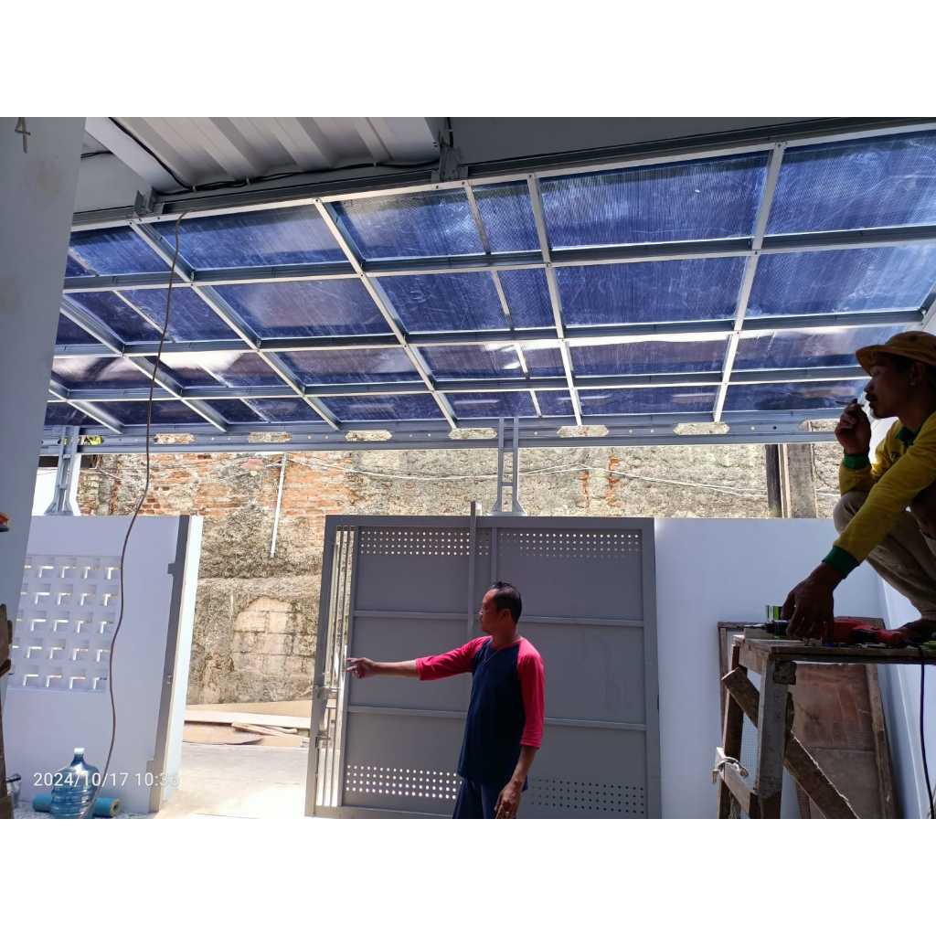 kanopi baja ringan atap polycarbonat/ transfaran carfort rumah minimalis Bandung