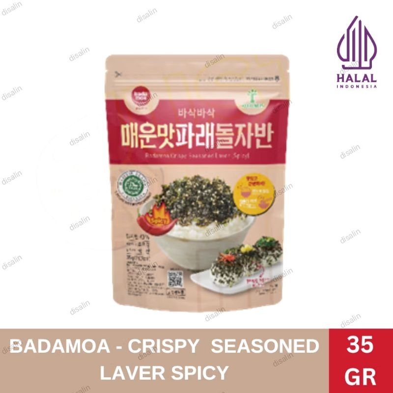 

K-Badamoa Crispy Seasoned Laver (Spicy) 35g/Rumput Laut Pedas/Makanan Korea/Halal MUI