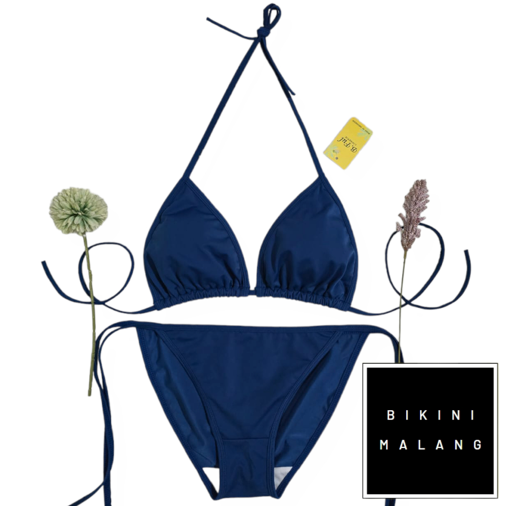 BIKINI BF005 BIKINI TALI SAMPING WARNA BIRU SEKSI
