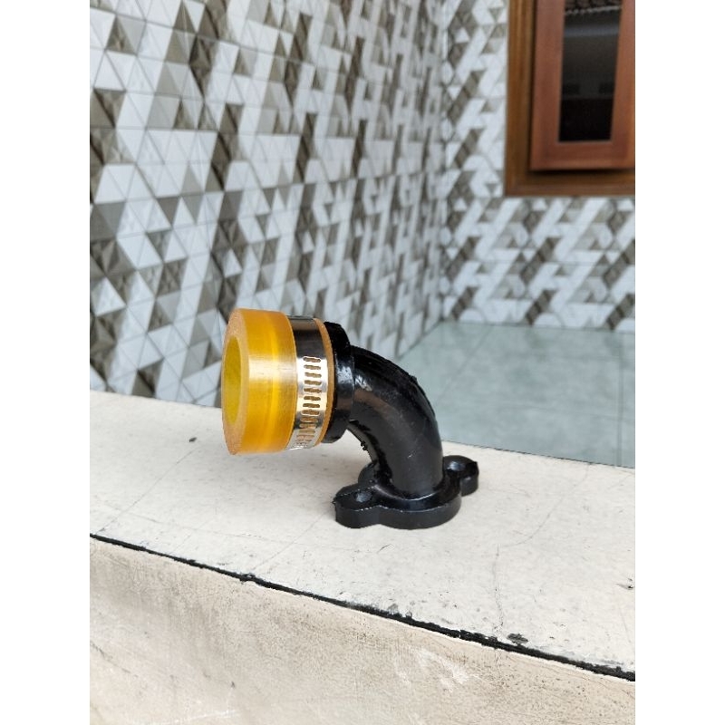 Manipol manifol Intek intake miring karet Teflon karburator motor bebek PE 24/26/28/30