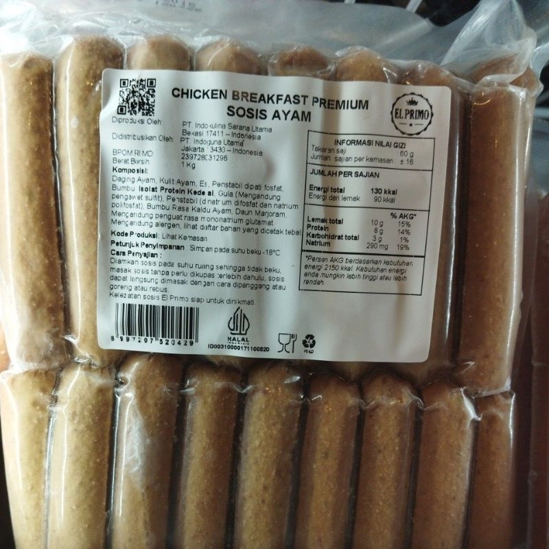 

sosis Ayam Breakfast Elprimo 1kg