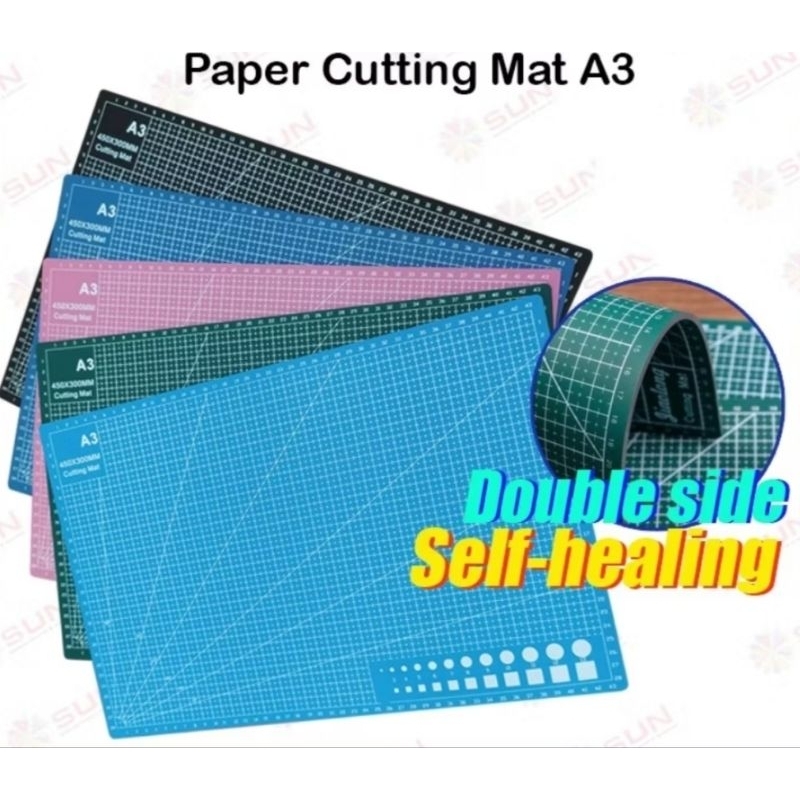 

Alas Potong Kertas PVC Paper Cutting Mat A3 Double Side Terlaris Termurah