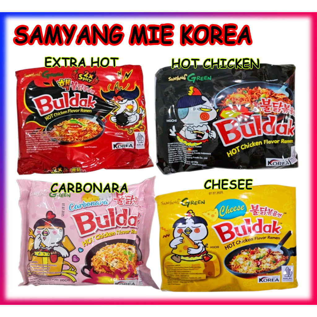

Samyang Mie Instant Mie Buldak Korea 4 varian rasa dijual satuan