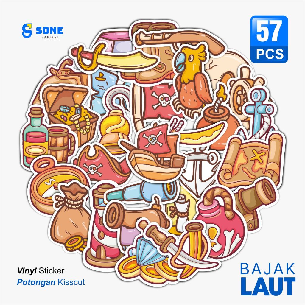 

Sticker Pack Bajak Laut Aesthetic Paper Vinyl Waterproof Dekorasi Stiker Laptop Buku Journal Koper