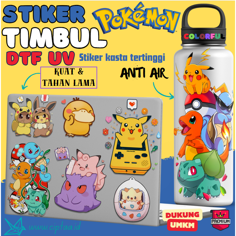 

Stiker Timbul Pokemon - Stiker DTF UV - Stiker Kualitas Tertinggi - Stiker Lucu Pokemon