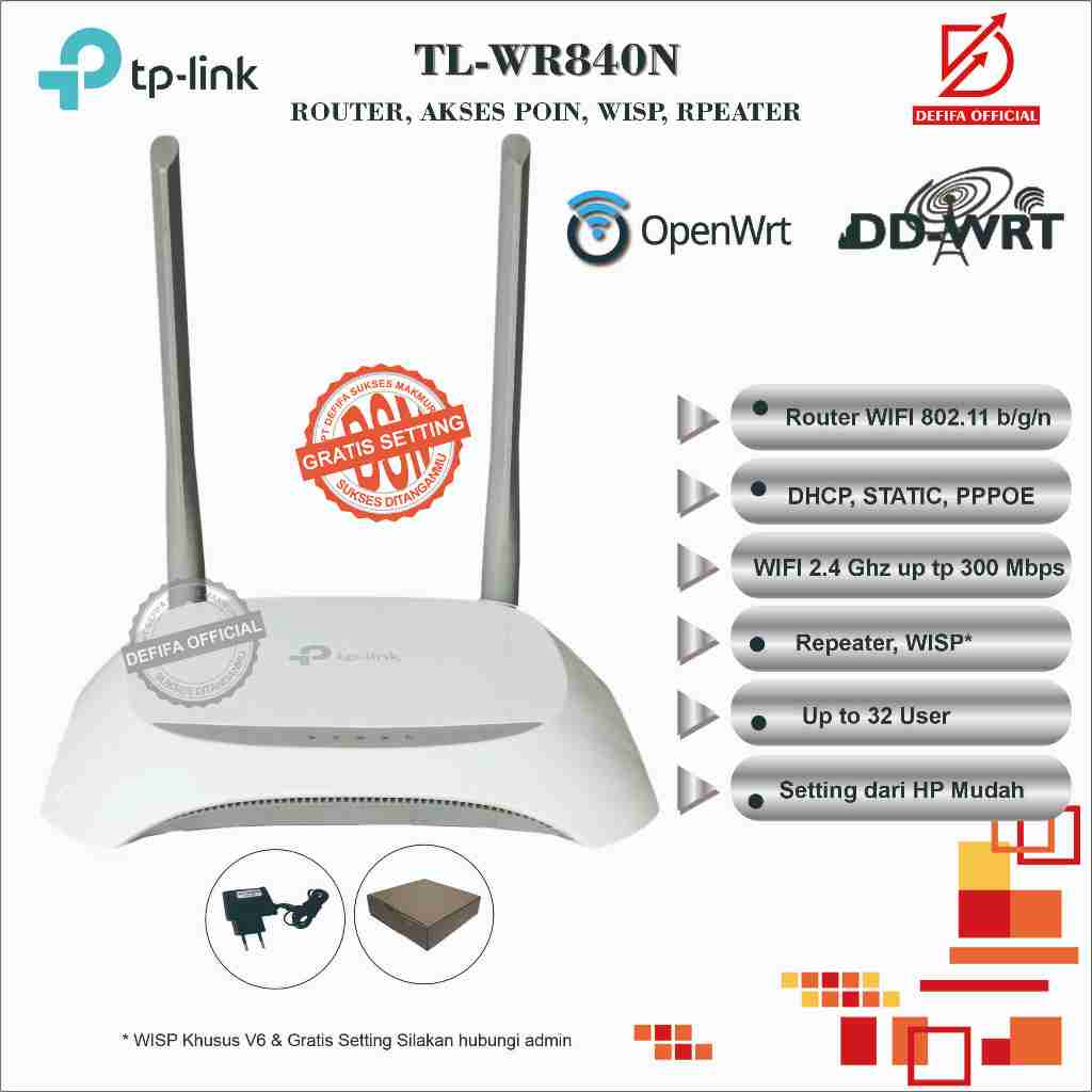 Router Wireless Wifi TP-Link tplink TL-WR840N DDWRT OPENWRT WISP