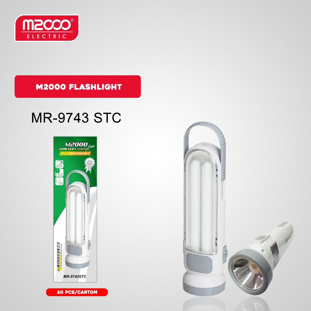 M2000 Lampu Senter Emergency LED MR 9743 Rechargeable