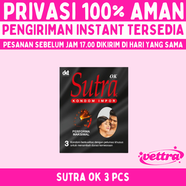 Kondom Sutra OK isi 3 Pcs - Kondom Hitam Sutra