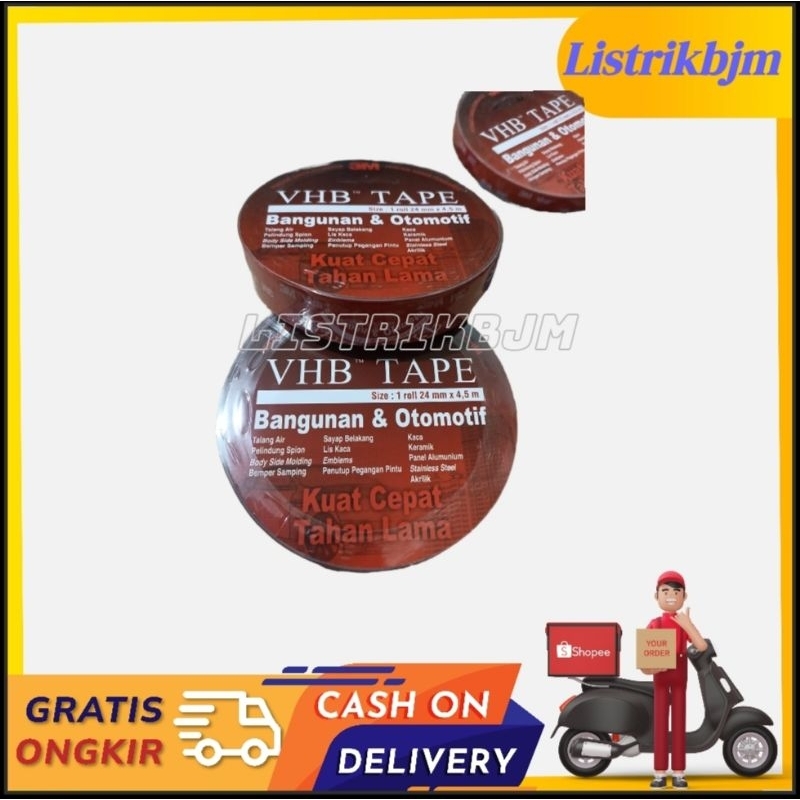 3M VHB DOUBLE TAPE 24MM ORIGINAL SUPER KUAT LEM BOLAK BALIK