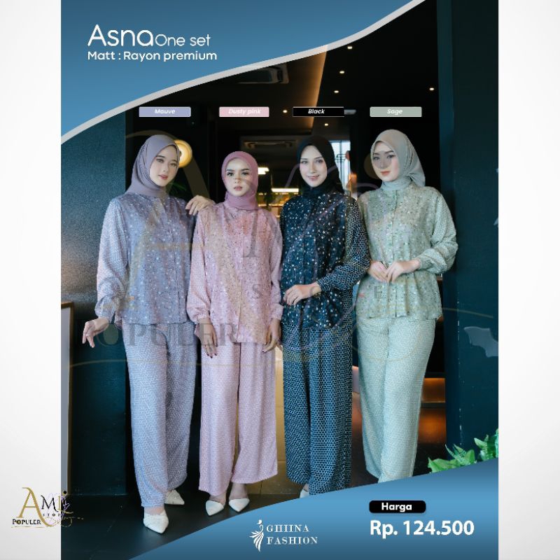 Ghiina Fashion - Asna One Set  | One Set Wanita Kekinian | One Set Wanita Korea Hijab | Setelan One 