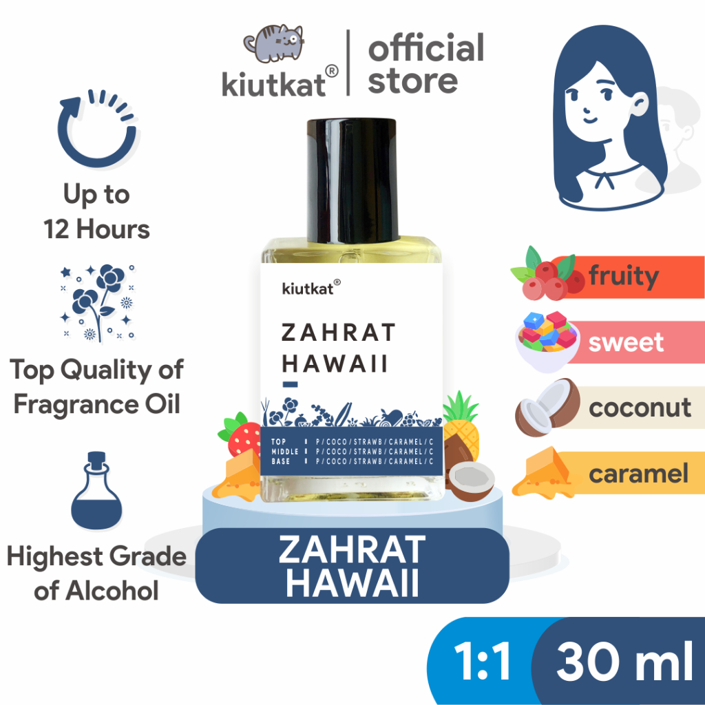 ZAHRAT HAWAII by KIUTKAT - Parfum Wanita Original Isi 30ml | Searah AL RHB - ZAHRAT HAWAII