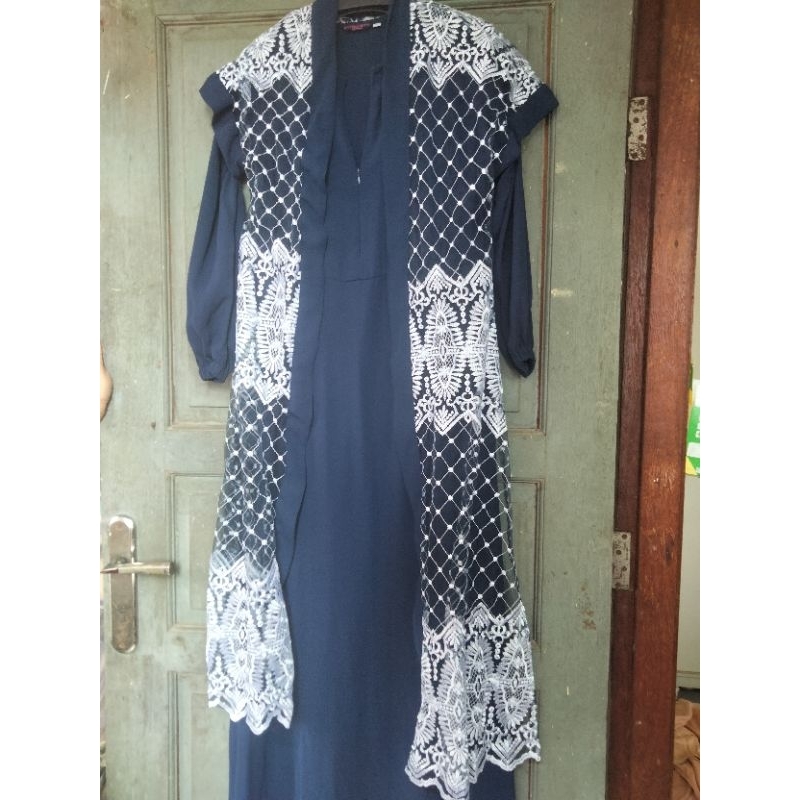 PREELOVED baju gamis inner + outer terpisah bahan katun tebal