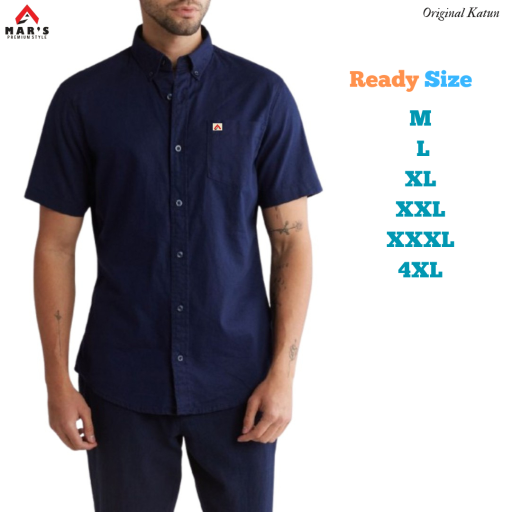 BAHAN PREMIUM / Kemeja Pria Lengan Pendek Slimfit Premium Katun Baju Hem Polos Distro Hitam Putih