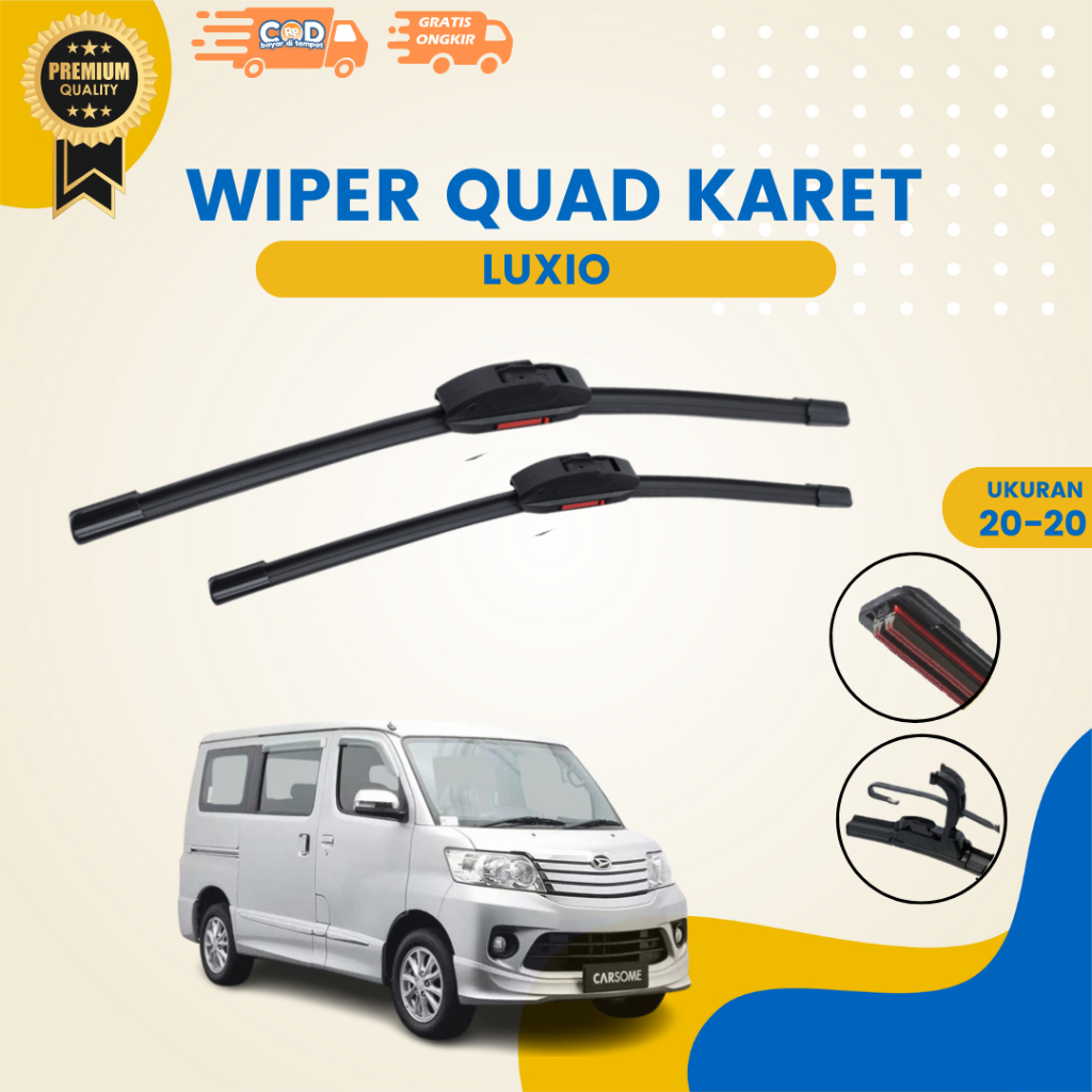 Wiper 4 Lapis Karet Luxio 20 - 20 Inci | Set 2 Pcs Berkualitas | Bisa COD