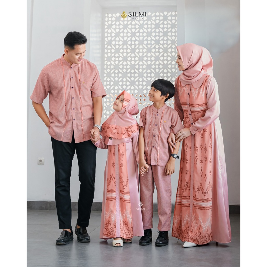 Baju Sarimbit Keluarga Couple Family Lebaran Kondangan Exclusive || Sarimbit 2025 Wardah Rose Gold E