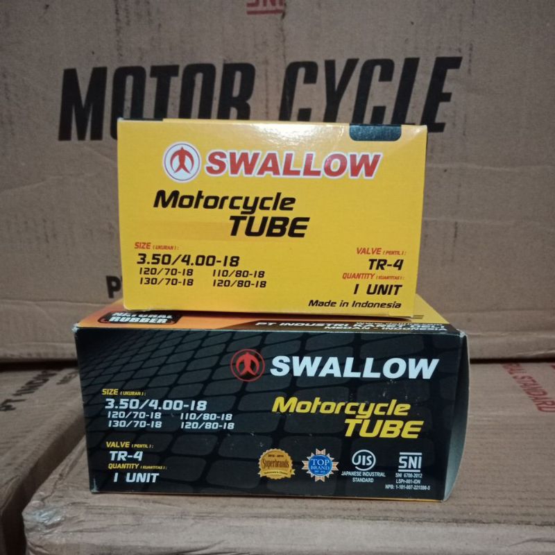 BAN DALAM SWALLOW 120/80-18 130/70-18  MOTORCYCLE TUBE