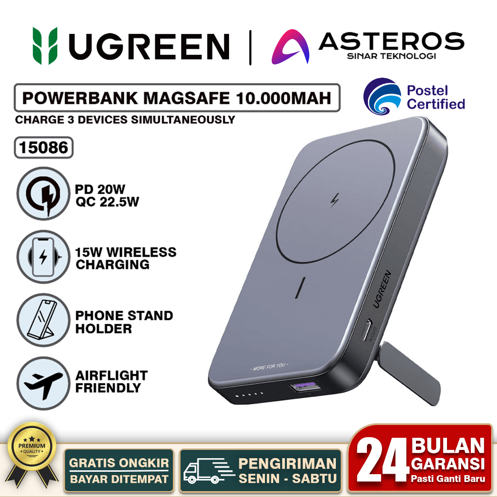 LIVE UGREEN Powerbank Magsafe Wireless iPhone 11 12 13 14 15 Pro Max Fast Charging 15w 20w 10.000mAh