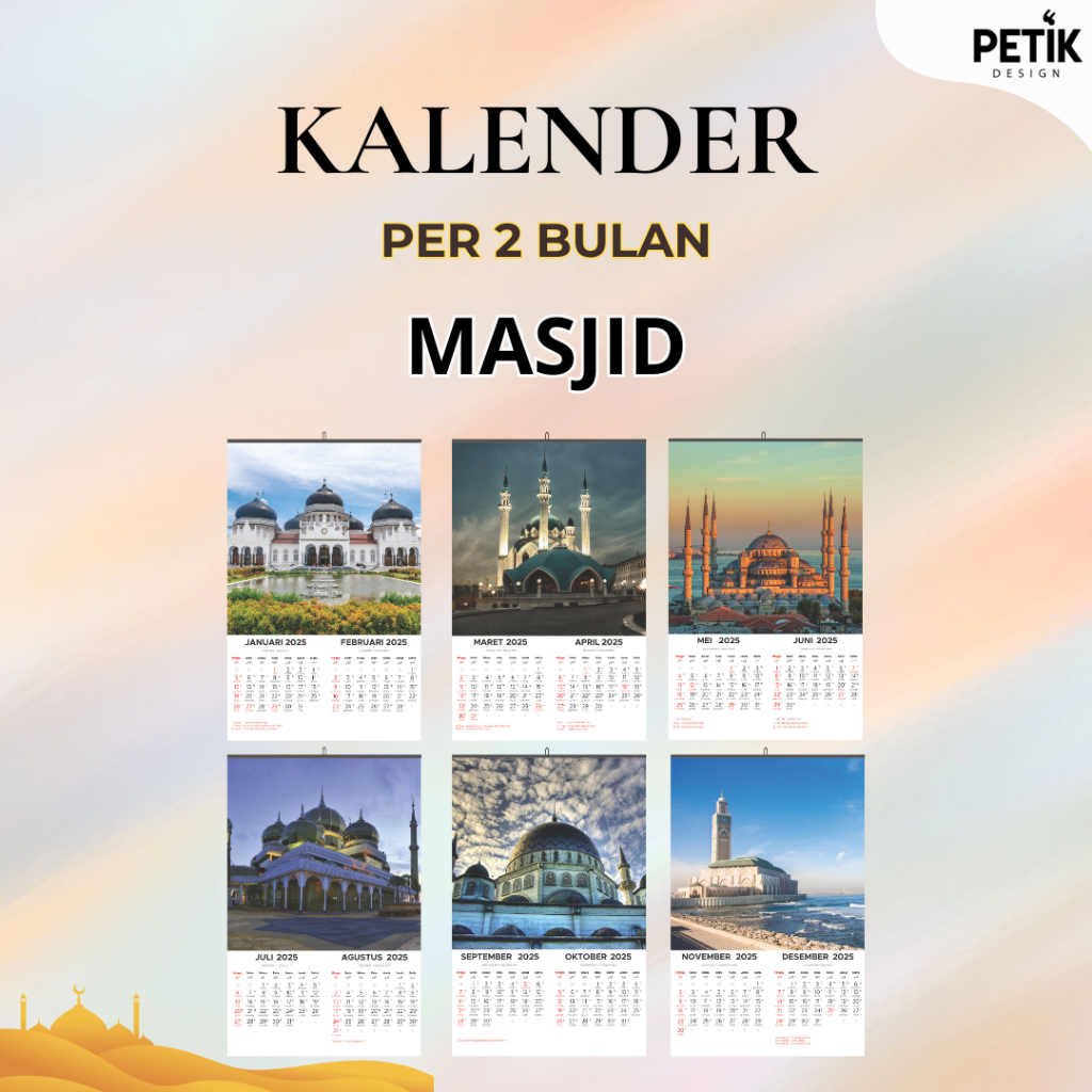 

Kalender Dinding Masjid 2025 6 Lembar Klem