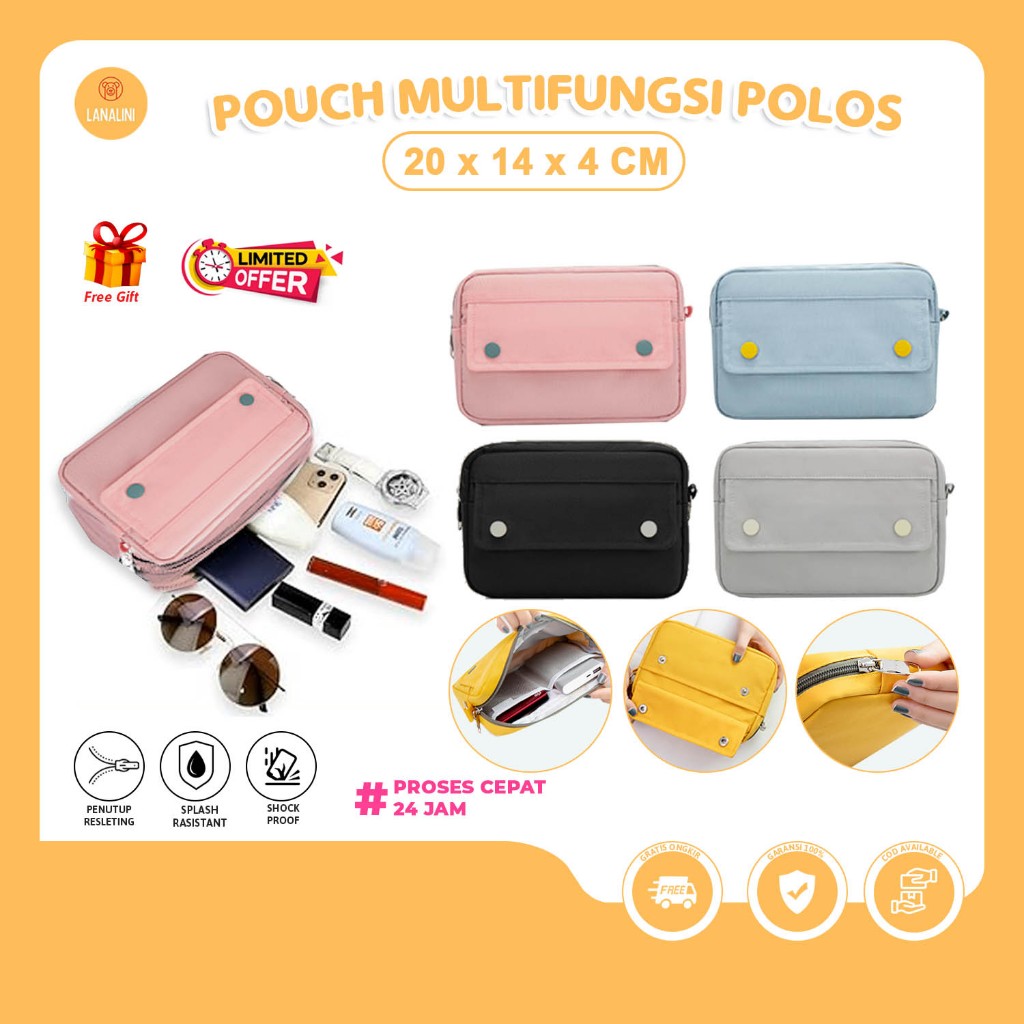 Pouch Serbaguna HP Charger Cable Adaptor Gadget Dompet soft case Travel Bag tas kosmetik besar clutc
