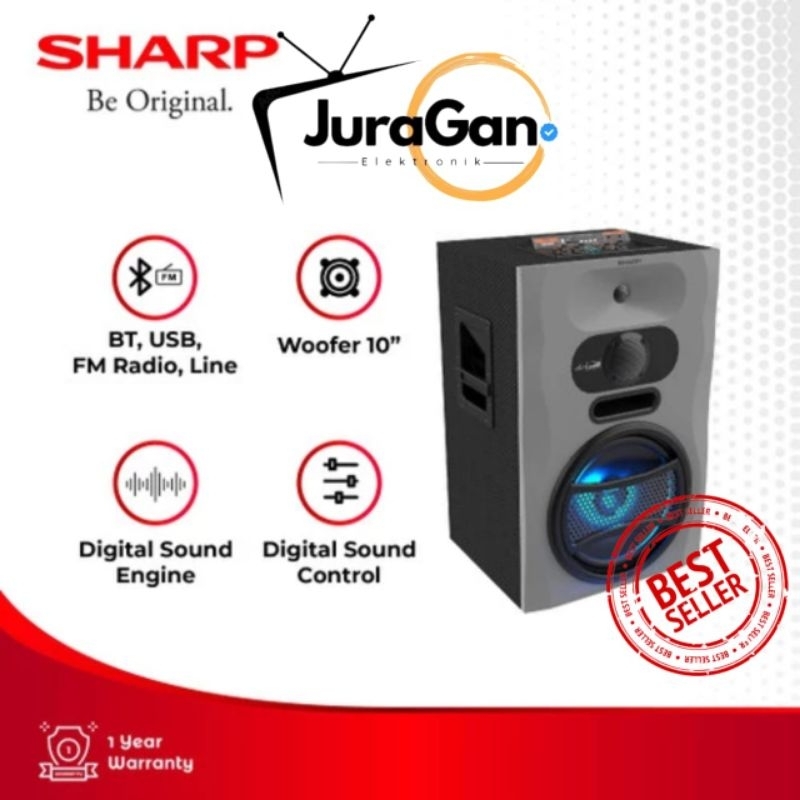 Sharp Audio dan Speaker Pro X series Grey 110 watt CBOX-PROX10UBB