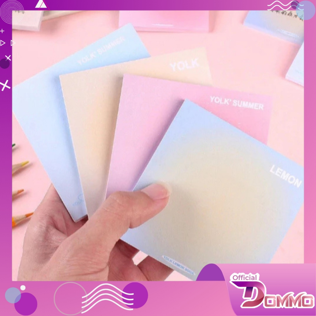 

DOMMO - D2001 Sticky Notes Gradasi Lucu Polos 50 Lembar Memo Tempel Gradasi Warna-Warni 50Lembar Tempelan Kertas Catatan