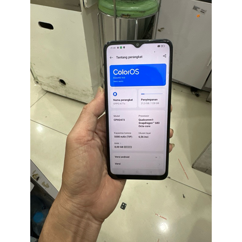 oppo A77s 8+4/128gb bekas original oppo