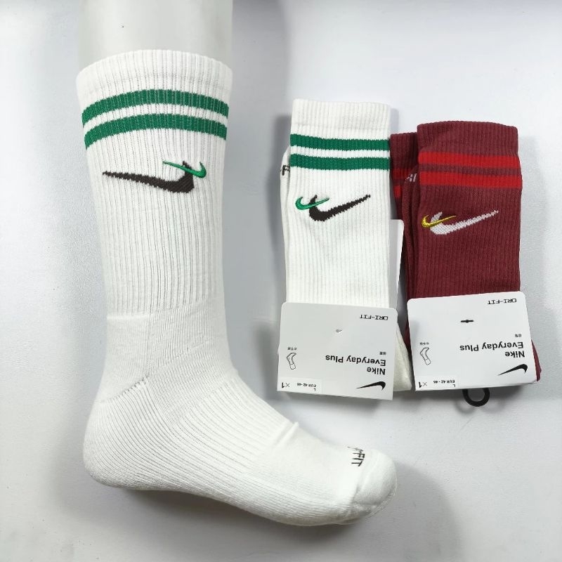 Kaos Kaki Nike Cushioned Stripe Logo Bordir Unisex