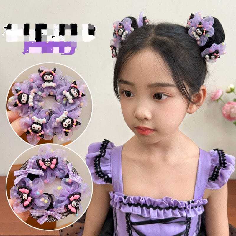 ETH048 Cepol jaring Kuromi Anak Perempuan harga satuan  Ikat Rambut Anak Jaring Cepol Kuromi Sanggul