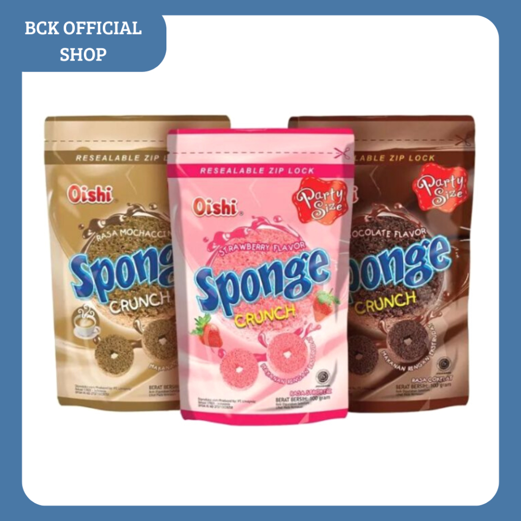 

Oishi Sponge Crunch Varian Rasa Kemasan Pouch 100gr Rasa Stroberi | Coklat | Moccacino (PCS)