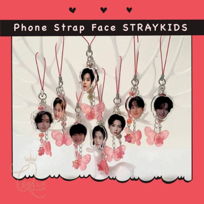 (Ready) STRAY KIDS face ver Phone strap gantungan HP kpop stay bangchan changbin hyunjin felix lee k
