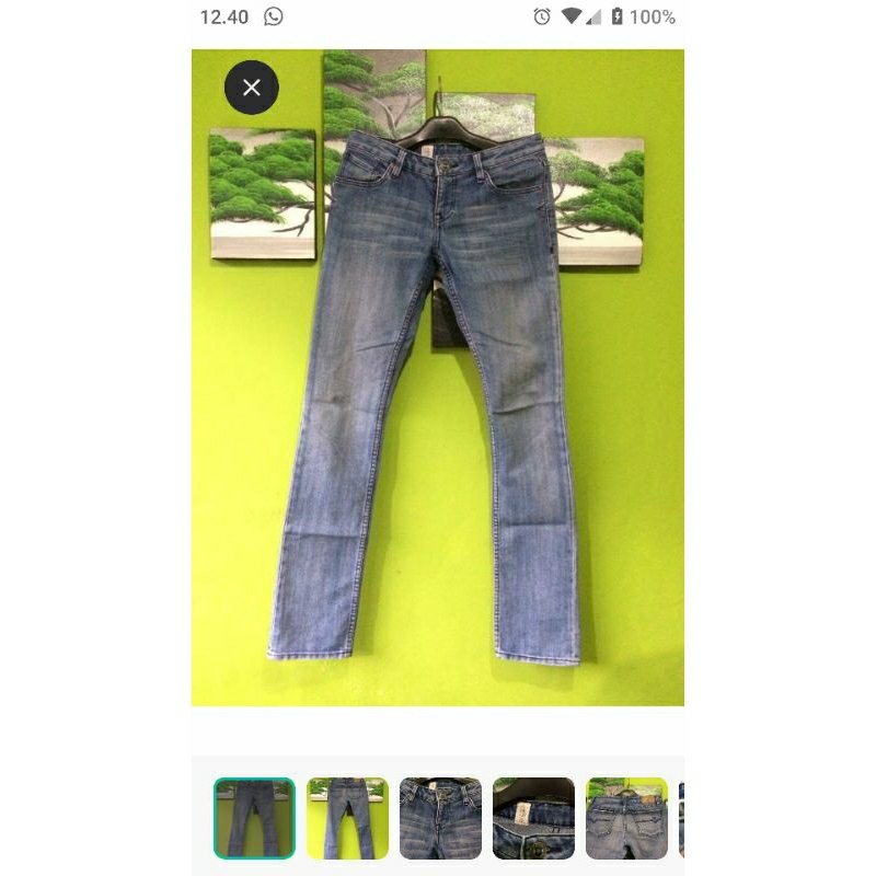 Volcom Jeans Original Second Cewek Slim Straight Fading