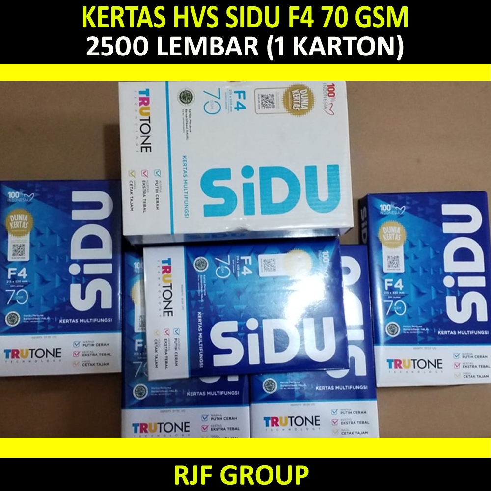 

KERTAS HVS SIDU F4 70 gsm 2500 LEMBAR (1 KARTON)
