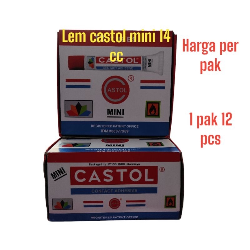 

[harga grosir] lem castol mini 14 cc harga 1 pak 12 pcs
