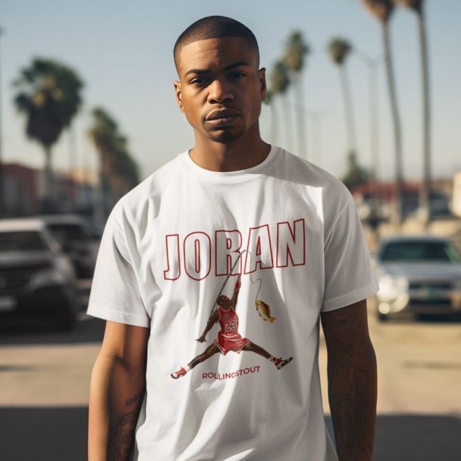 Bossablonn Kaos Jordan Plesetan Kaos NBA Lucu Kaos Plesetan Kaos Mancing Kaos Pria Katun Combed 30s