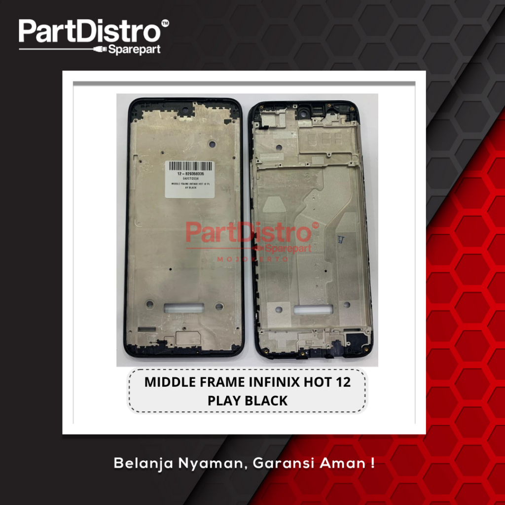 MIDDLE FRAME INFINIX HOT 12 PLAY BLACK