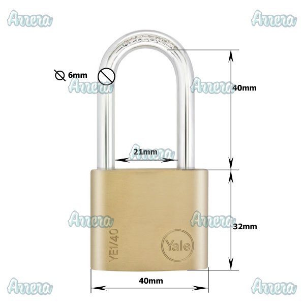 GEMBOK PADLOCK YALE YE1 40 140 Brass Padlock Essential Series