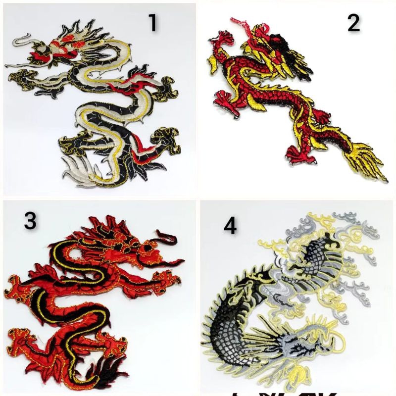 1 PC - PATCH BORDIR DRAGON | EMBLEM BORDIR NAGA | TEMPELAN BAJU | HIASAN BAJU