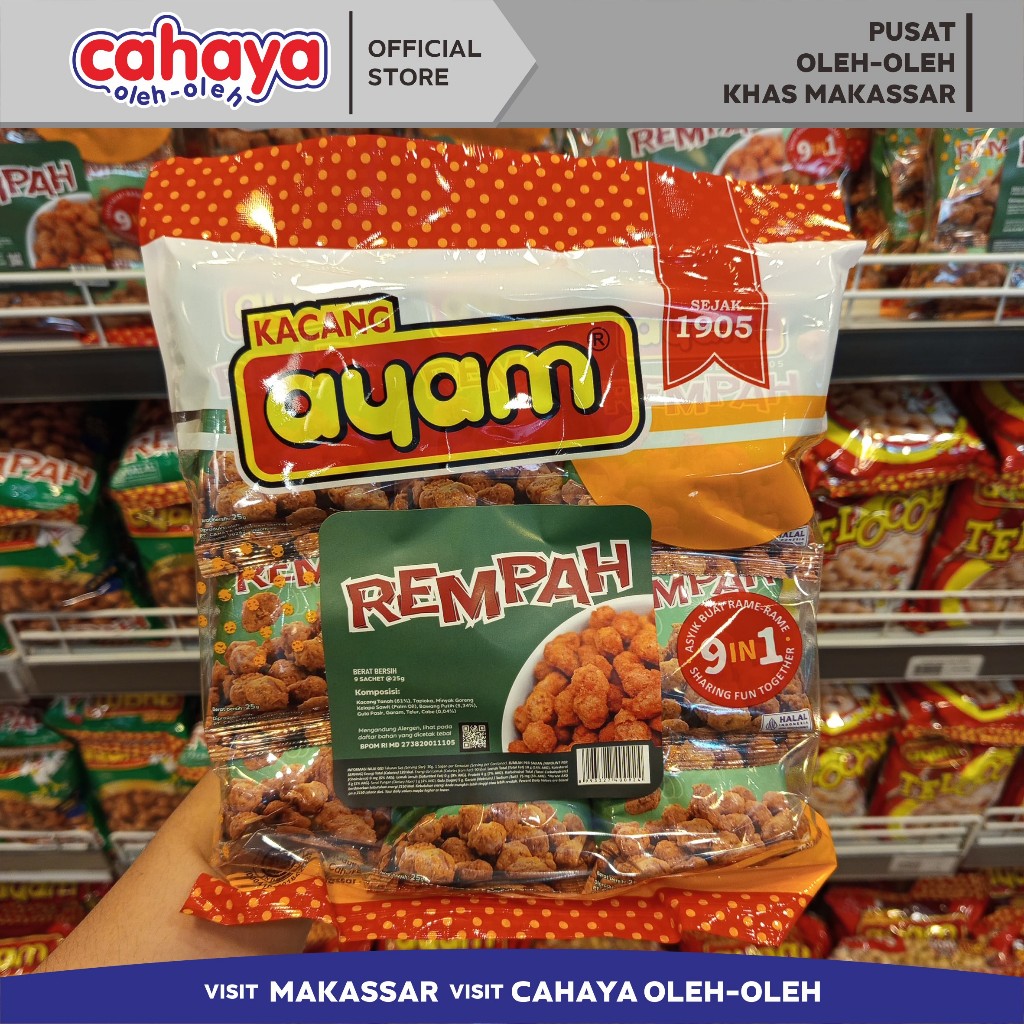 

Kacang Rempah Kacang Ayam Cahaya Oleh Oleh Makassar 225gr 9 in 1