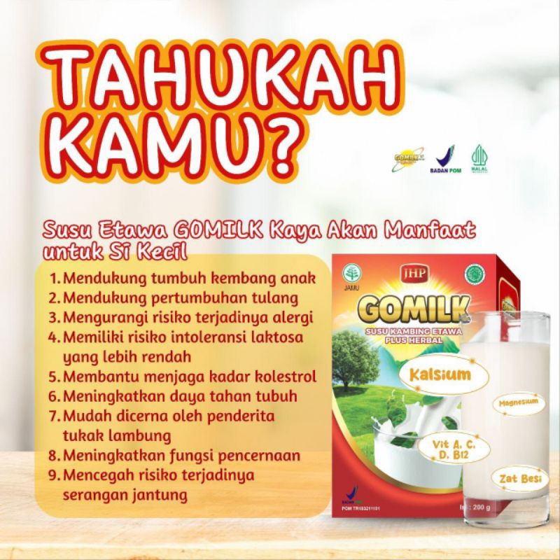 

[GOMILK 1KG 30SACHET]Rendah Lemak Aman Untuk Penderita Kolesterol Menambah Nafsu Makan Meningkatkan Daya Tahan Tubuh Anak Nutrisi Untuk Tumbuh Kembang KeAtas