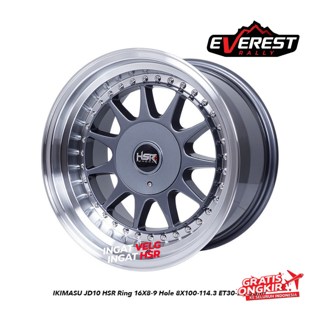 VELG RACING HSR IKIMASU RING 16  UNTUK MOBIL AVANZA, SWIFT
