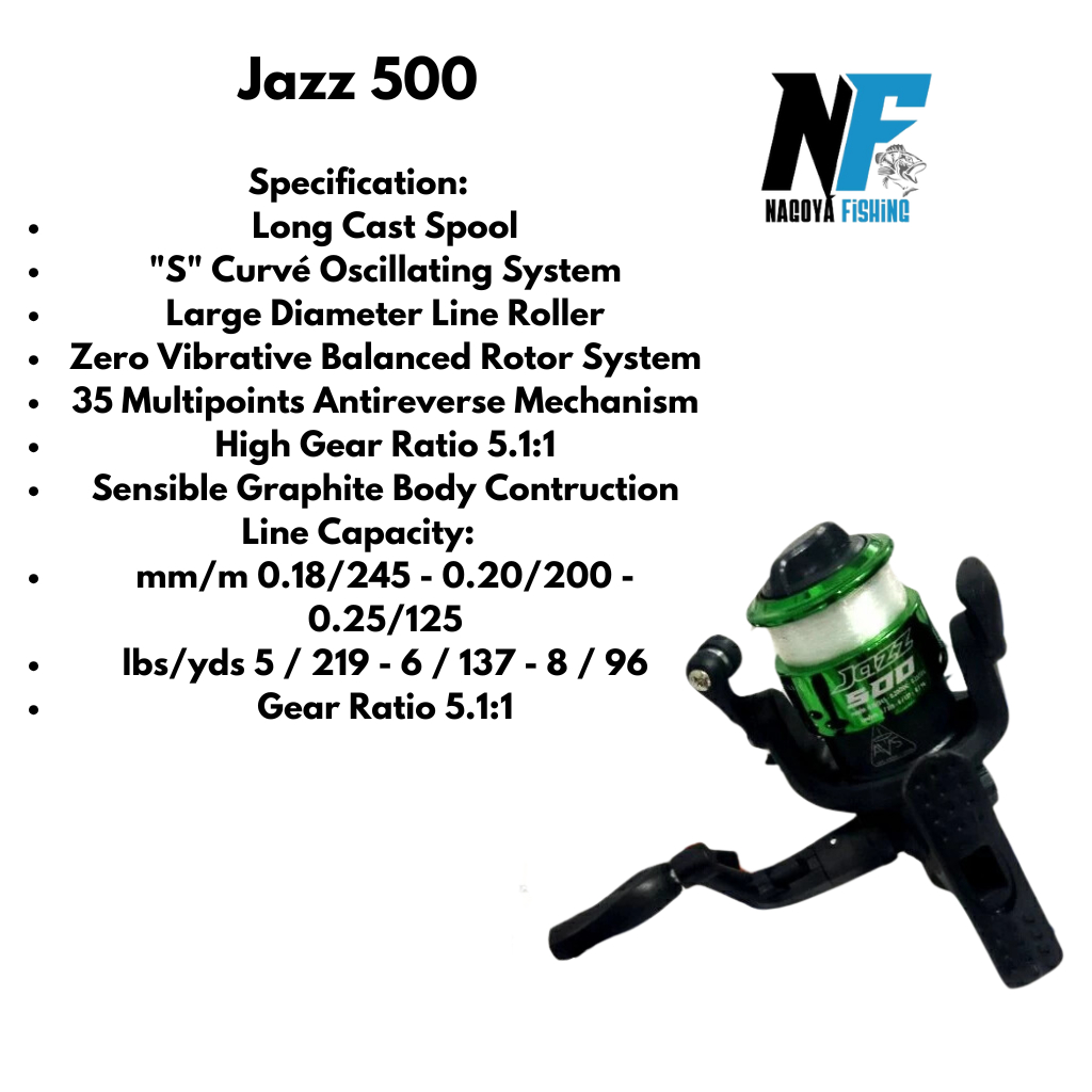 Terbaru Reel Pancing Mini Murah Ukuran 500U Utecate Jazz Spool Plastik 8 Bb Free Senar