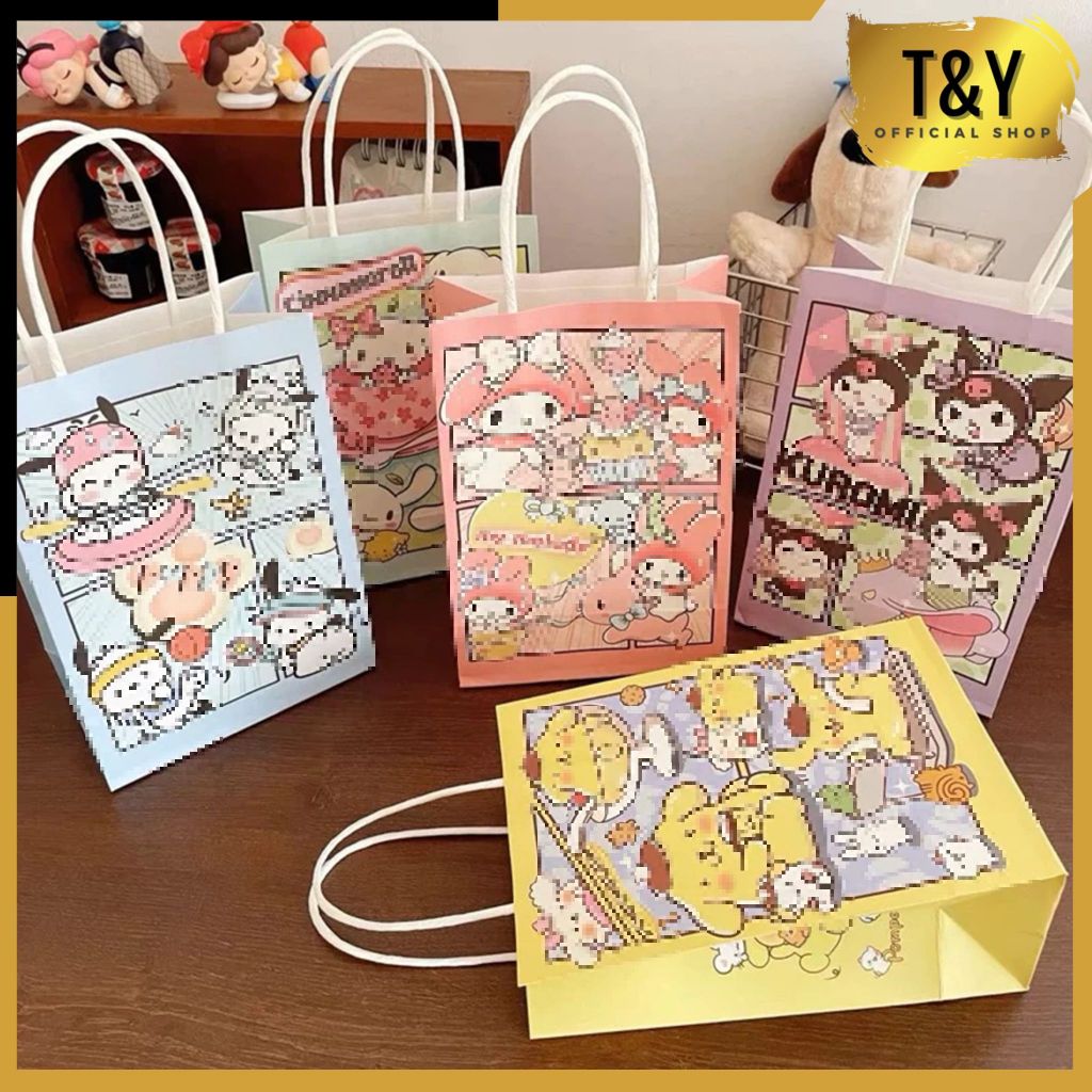 

T&Y Paper Bag Happy birthday Animasi Goodie Bag Bingkisan Kantong Kertas Snack Anak Tas Hampers Kado Motif Kartun Lucu