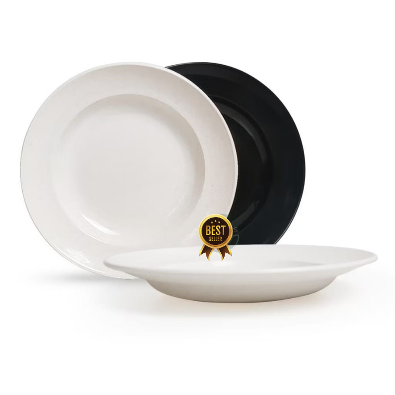 CLIO Piring makan food grade Bpa free piring cliio putih 6609 piring hitam bpa free paket 1 lusin 12