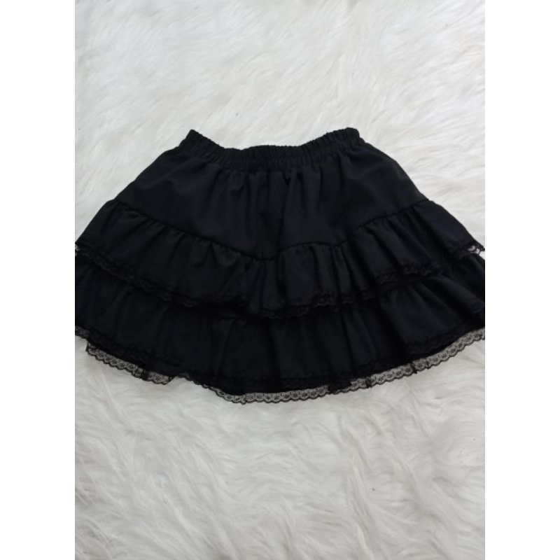 rok pendek brokat susun