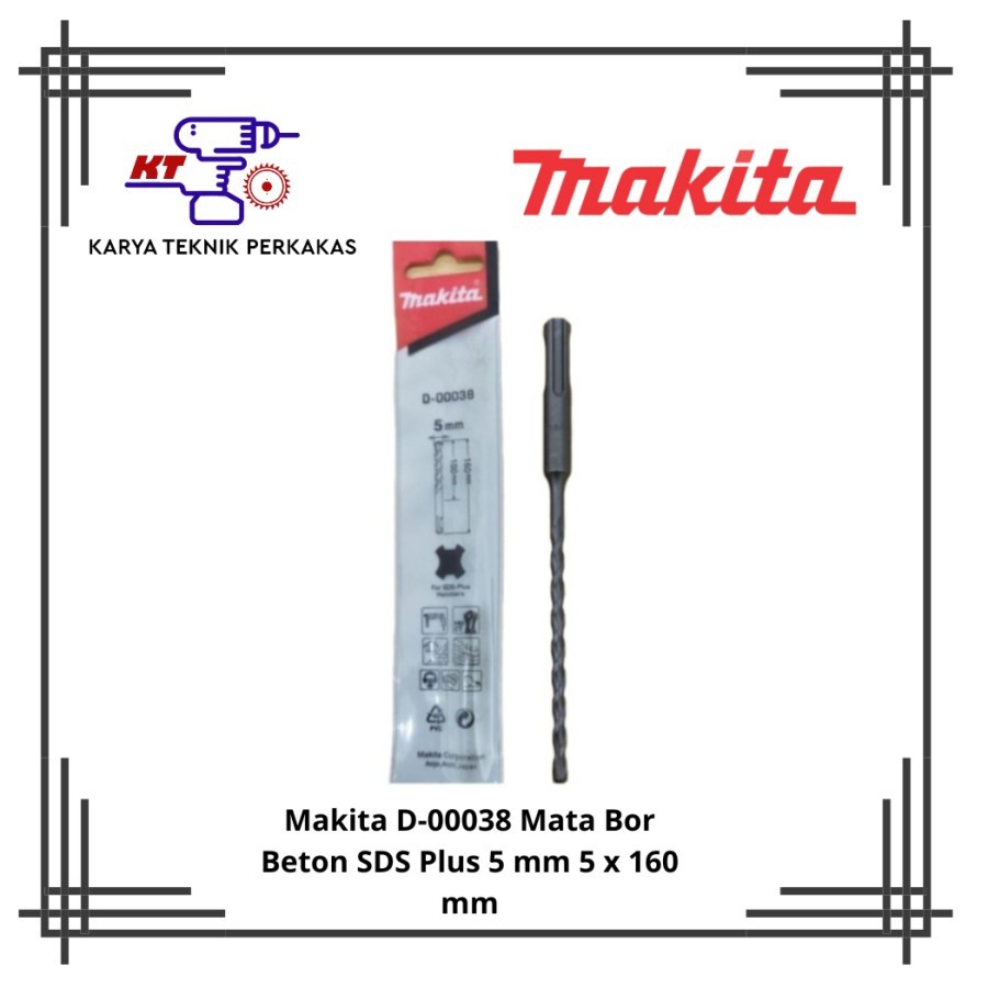 Makita D-00038 Mata Bor Beton SDS Plus 5 mm 5 x 160 mm