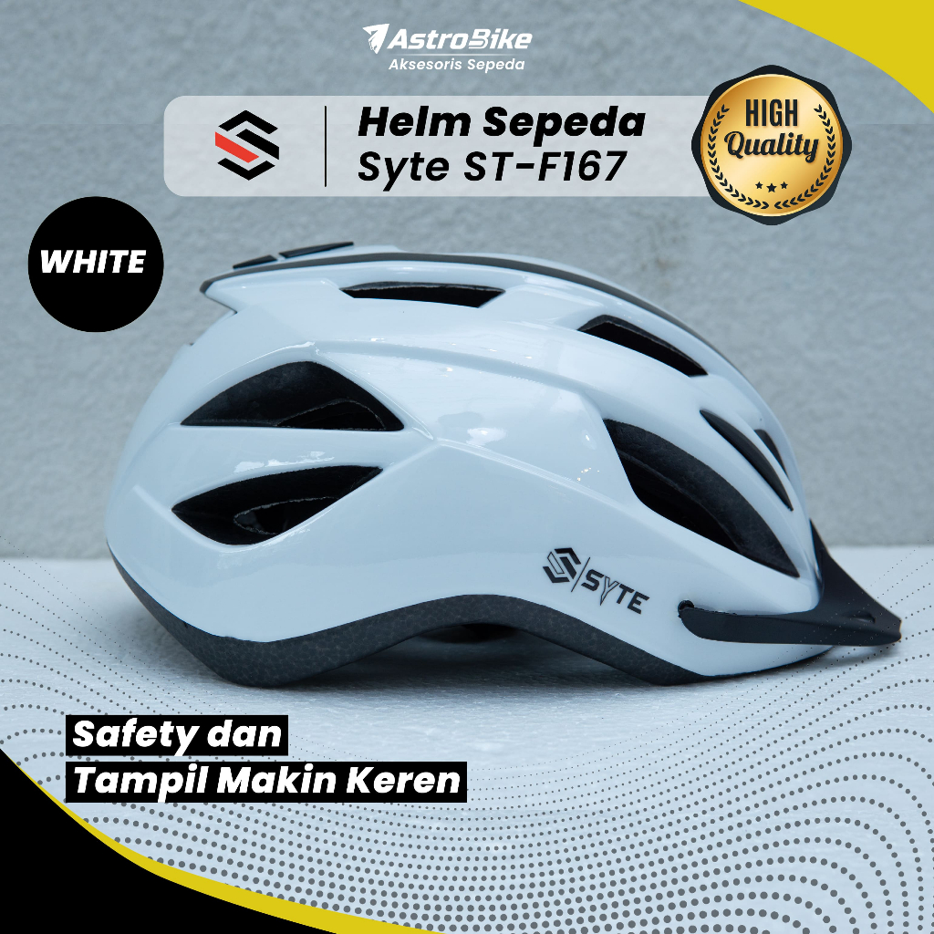 HELM SEPEDA SYTE ST-F167 Putih (Safety Helmet)