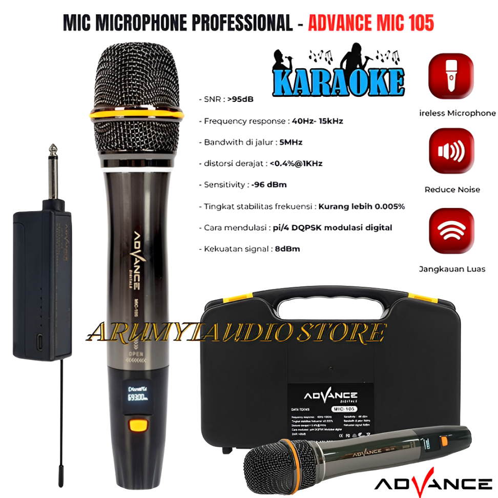Advance Mic-105 Microphone Profesional Mic Wireless | Microphone Profesional Advance Mic-105 Mic Wir